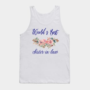 World's best sister-in-law sister in law shirts cute with flowers Tank Top